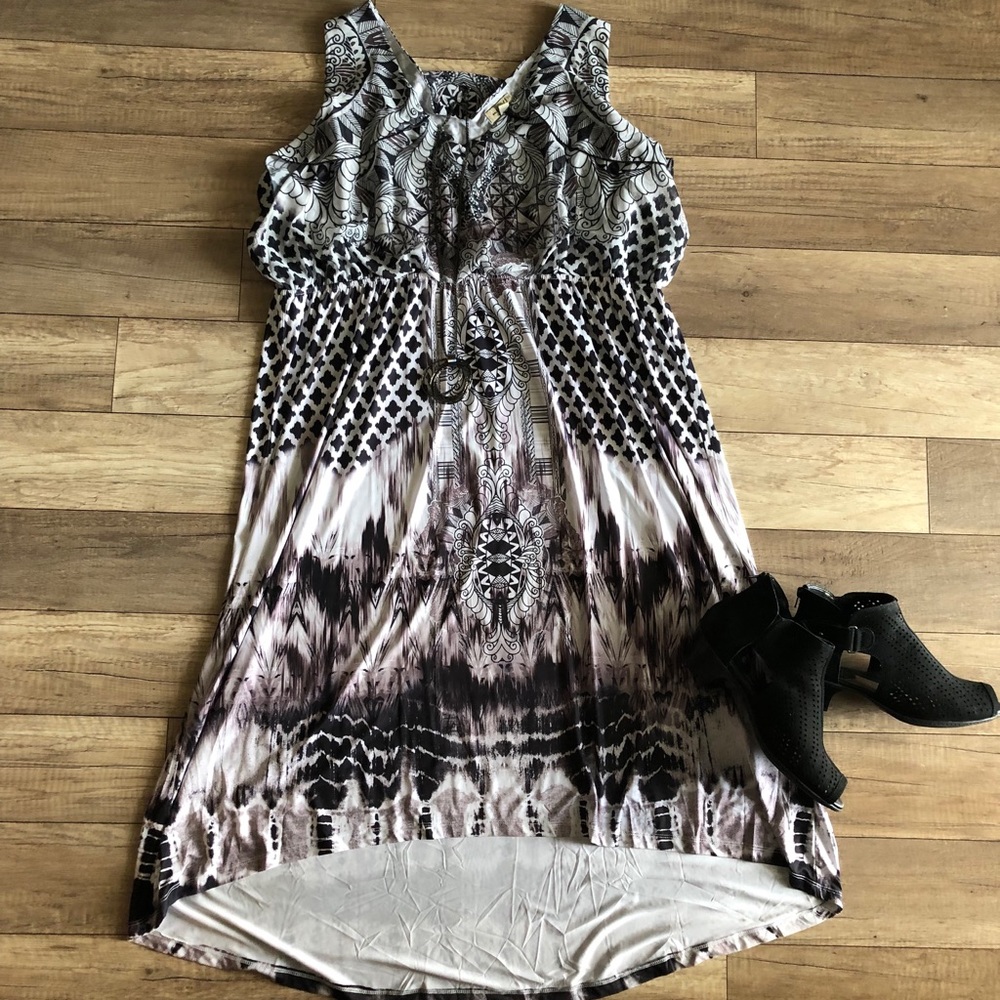 One World 3X high-low sleeveless dress